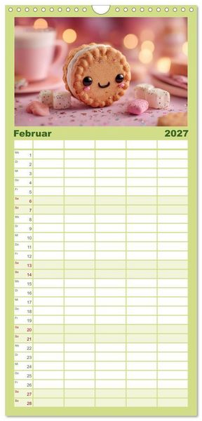 Produktbild: Familienplaner 2027 - Kawaii-Gl&uuml;cksmomente mit 5 Spalten (Wandkalender, 21 x 45 cm) CALVENDO