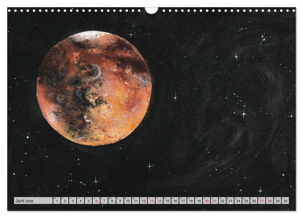 Produktbild: Gemaltes Weltall (Wandkalender 2026 DIN A3 quer), CALVENDO Monatskalender