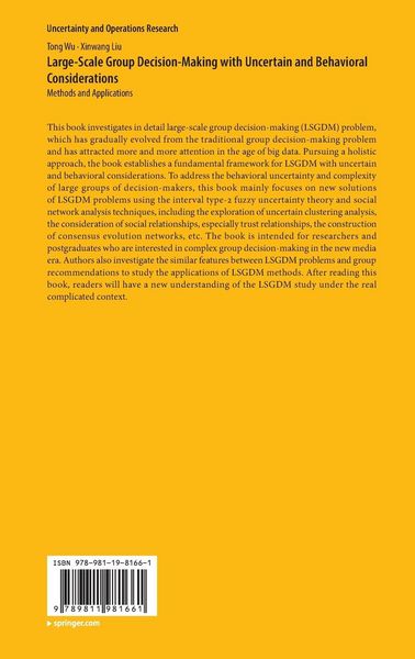 Produktbild: Large-Scale Group Decision-Making with Uncertain and Behavioral Considerations
