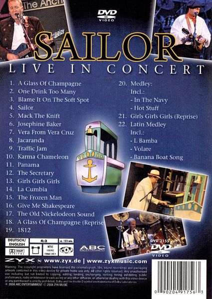 Produktbild: Sailor - Live in Concert