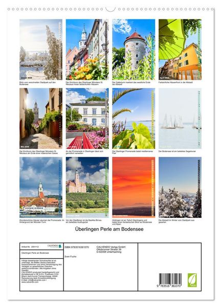 Produktbild: &Uuml;berlingen Perle am Bodensee (Wandkalender 2026 DIN A2 hoch), CALVENDO Monatskalender