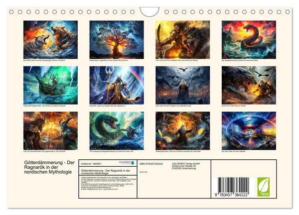 Produktbild: G&ouml;tterd&auml;mmerung - Der Ragnar&ouml;k in der nordischen Mythologie (Wandkalender 2026 DIN A4 quer), CALVENDO Monatskalender