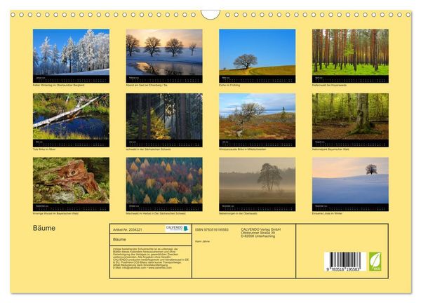 Produktbild: B&auml;ume (Wandkalender 2026 DIN A3 quer), CALVENDO Monatskalender