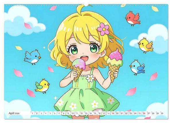 Produktbild: Kawaii Traumwelten (Wandkalender 2026 DIN A2 quer), CALVENDO Monatskalender