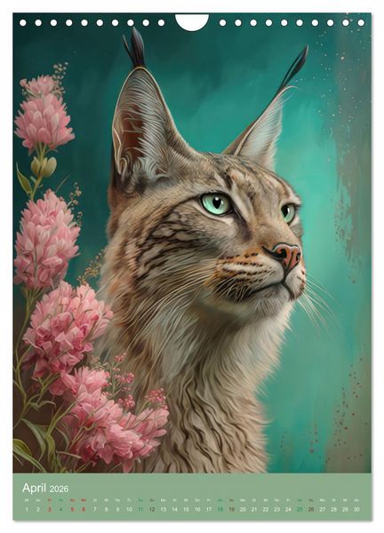 Produktbild: Raubkatzen mit Ornamenten indischer Art (Wandkalender 2026 DIN A4 hoch), CALVENDO Monatskalender