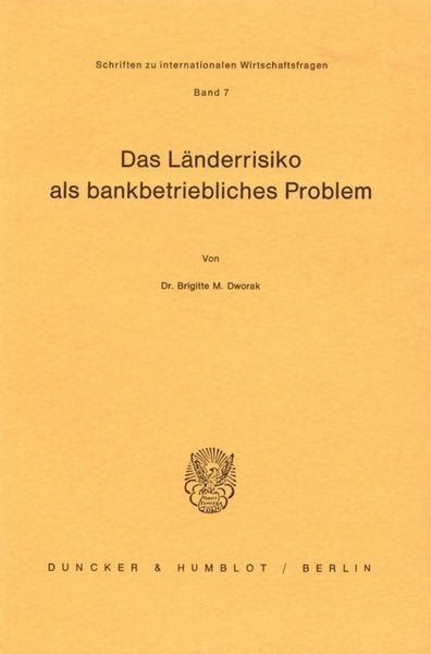 Produktbild: Das L&auml;nderrisiko als bankbetriebliches Problem.