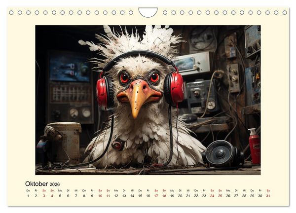 Produktbild: Verr&uuml;ckte H&uuml;hner (Wandkalender 2026 DIN A4 quer), CALVENDO Monatskalender