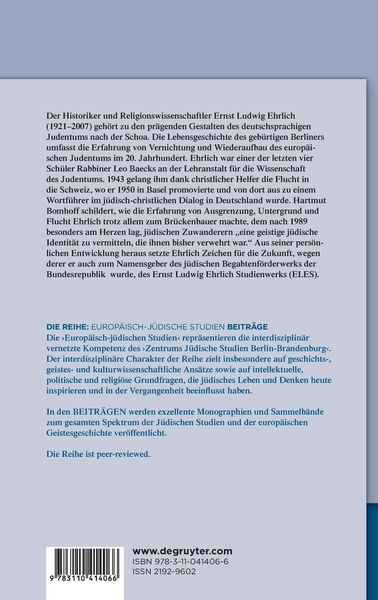 Produktbild: Ernst Ludwig Ehrlich &ndash; pr&auml;gende Jahre