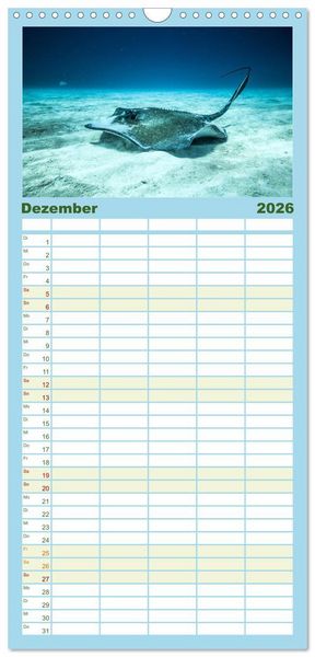 Produktbild: Familienplaner 2026 - Tiefsee - Ein Abenteuer ins Unbekannte. mit 5 Spalten (Wandkalender, 21 x 45 cm) CALVENDO