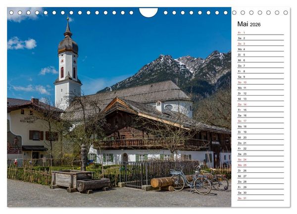 Produktbild: Garmisch-Partenkirchen - Bayerischer Charme im Werdenfelser Land (Wandkalender 2026 DIN A4 quer), CALVENDO Monatskalender