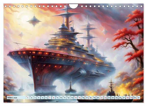 Produktbild: Futuristische Giganten Eine Welt von Morgen (Wandkalender 2026 DIN A4 quer), CALVENDO Monatskalender