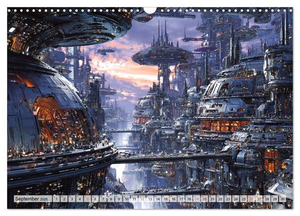 Produktbild: Fantasie Welten - Science Fiction (Wandkalender 2026 DIN A3 quer), CALVENDO Monatskalender