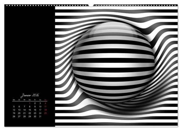 Produktbild: Optische Kunst im Quadrat (Wandkalender 2026 DIN A2 quer), CALVENDO Monatskalender