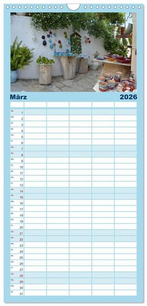 Produktbild: Familienplaner 2026 - Kretas bezaubernder Norden mit 5 Spalten (Wandkalender, 21 x 45 cm) CALVENDO