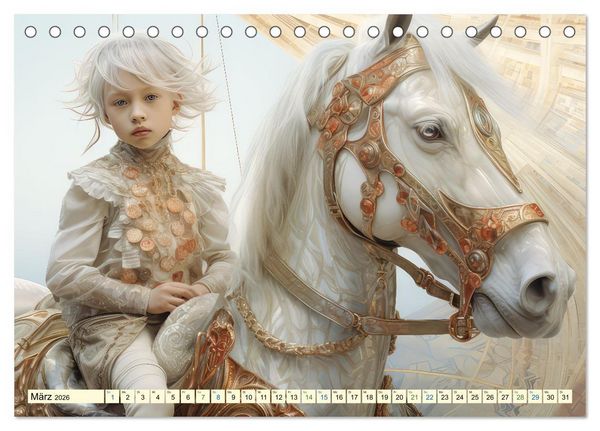 Produktbild: Karussell Nostalgie fr&uuml;her und heute (Tischkalender 2026 DIN A5 quer), CALVENDO Monatskalender