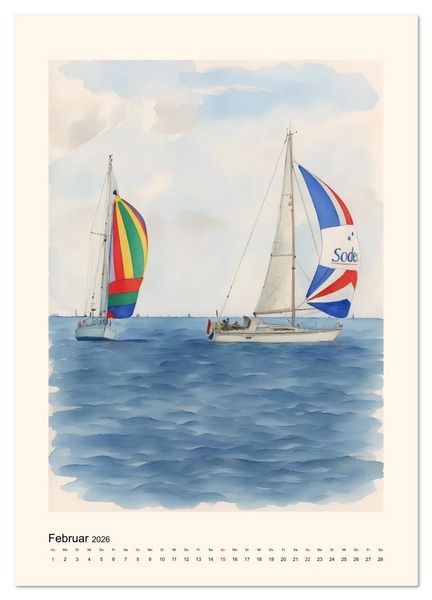 Produktbild: Unter Segeln &uuml;ber's Ijsselmeer (hochwertiger Premium Wandkalender 2026 DIN A2 hoch), Kunstdruck in Hochglanz