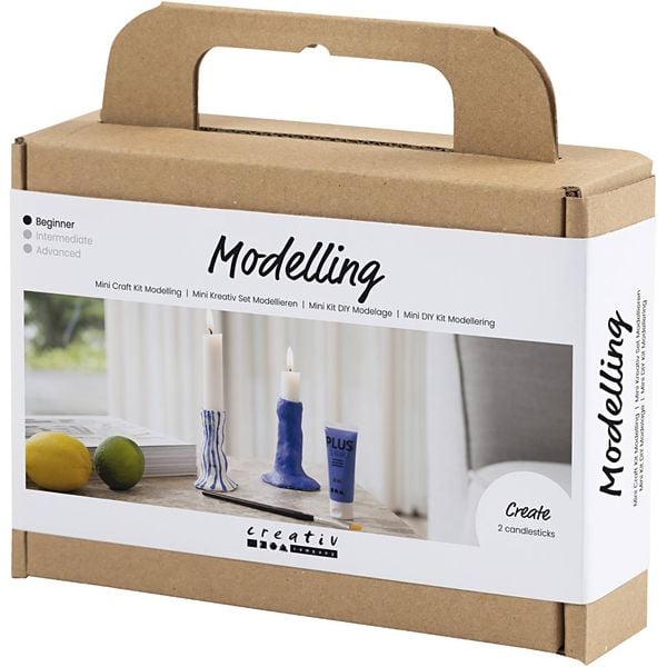 Produktbild: Creativ Company DIY Sets Modellieren Mini Kreativ Set Modellieren, Ultramarinblau, Kerzenhalter, Kreativ Box