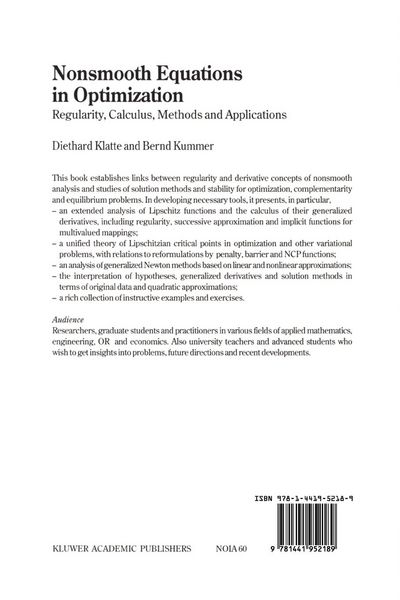 Produktbild: Nonsmooth Equations in Optimization