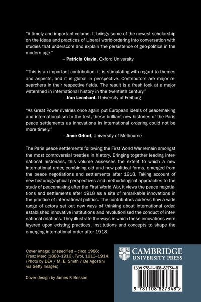 Produktbild: Peacemaking and International Order after the First World War