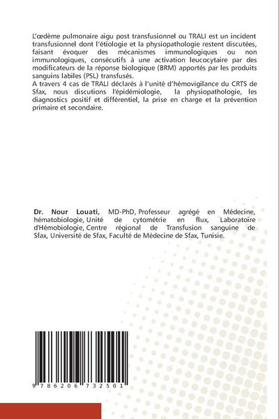 Produktbild: &iquest;d&egrave;me pulmonaire l&eacute;sionnel aigu post-transfusionnel (TRALI)