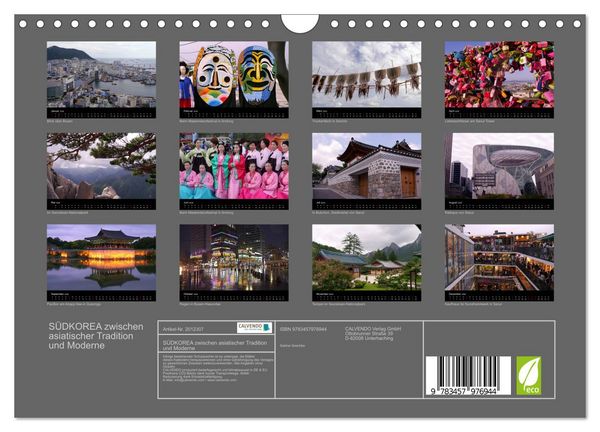 Produktbild: S&Uuml;DKOREA zwischen asiatischer Tradition und Moderne (Wandkalender 2026 DIN A4 quer), CALVENDO Monatskalender