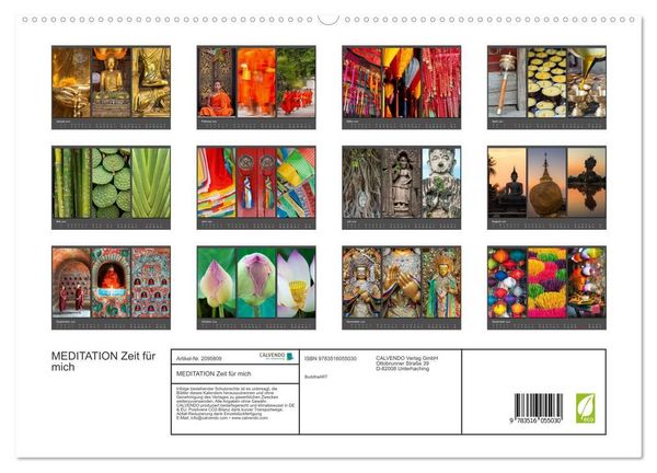 Produktbild: MEDITATION Zeit f&uuml;r mich (hochwertiger Premium Wandkalender 2026 DIN A2 quer), Kunstdruck in Hochglanz