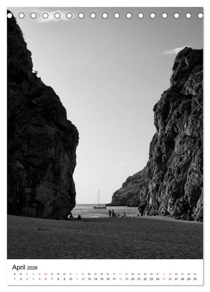 Produktbild: Mallorca Impressionen in schwarz-wei&szlig; (Tischkalender 2026 DIN A5 hoch), CALVENDO Monatskalender