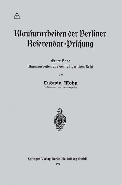 Produktbild: Klausurarbeiten der Berliner Referendar-Pr&uuml;fung