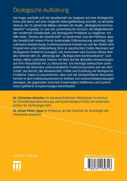 Produktbild: &Ouml;kologische Aufkl&auml;rung