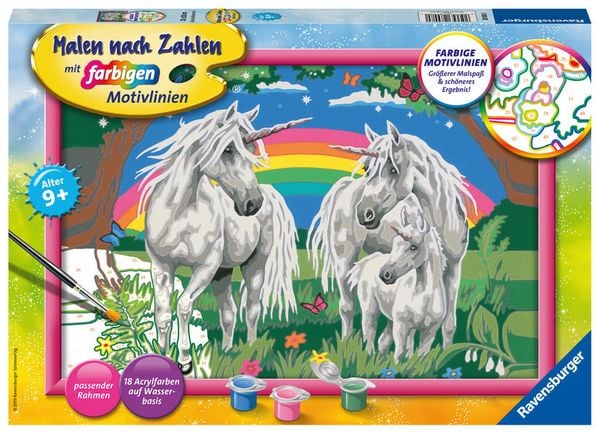 CreArt, Malen nach Zahlen Kinder - Fabelhafte Einhornwelt