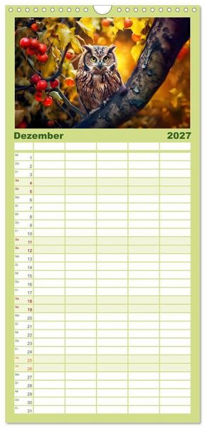 Produktbild: Familienplaner 2027 - Wilde Nachbarn - Tierisches Treiben im Gartenparadies! mit 5 Spalten (Wandkalender, 21 x 45 cm) CALVENDO