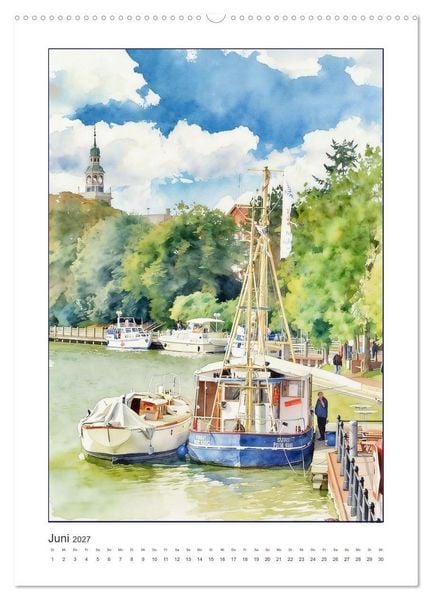 Produktbild: Hafen und Altstadt - Leer in Ostfriesland (hochwertiger Premium Wandkalender 2027 DIN A2 hoch), Kunstdruck in Hochglanz