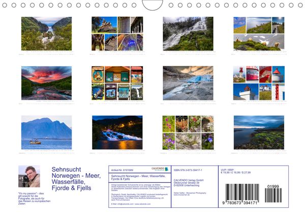 Produktbild: Sehnsucht Norwegen - Meer, Wasserf&auml;lle, Fjorde und Fjells - Der S&uuml;dwesten (Wandkalender 2022 DIN A4 quer)