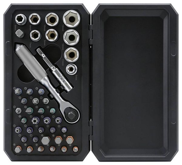 Produktbild: TOOLCRAFT TO-10351635 Bit-Box inkl. Miniknarre