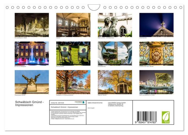 Produktbild: Schw&auml;bisch Gm&uuml;nd - Impressionen (Wandkalender 2026 DIN A4 quer), CALVENDO Monatskalender