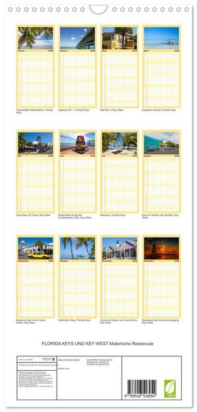 Produktbild: Familienplaner 2026 - FLORIDA KEYS UND KEY WEST Malerische Reiseroute mit 5 Spalten (Wandkalender, 21 x 45 cm) CALVENDO