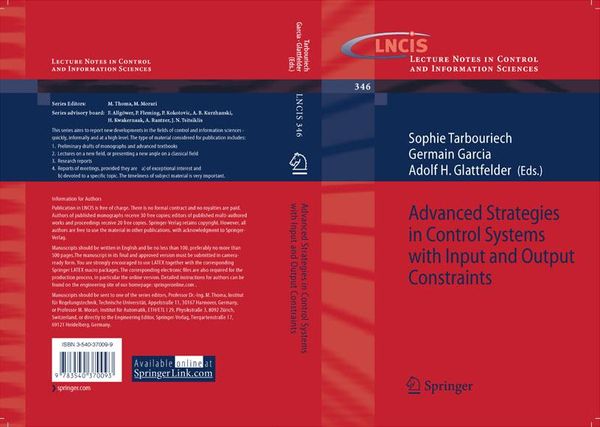 Produktbild: Advanced Strategies in Control Systems with Input and Output Constraints