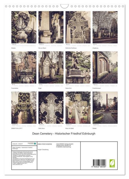 Produktbild: Dean Cemetery - Historischer Friedhof Edinburgh (Wandkalender 2026 DIN A3 hoch), CALVENDO Monatskalender