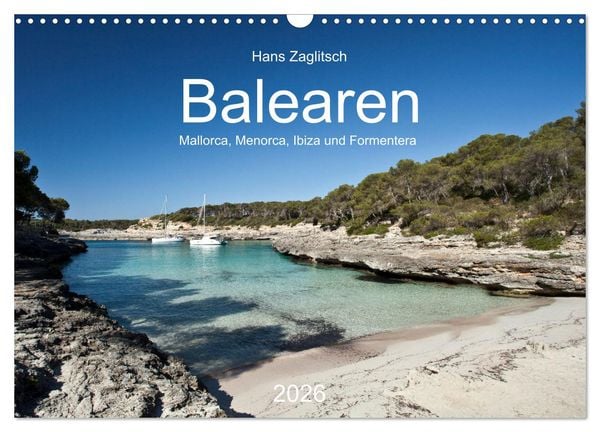 Produktbild: Balearen - Mallorca, Menorca, Ibiza und Formentera (Wandkalender 2026 DIN A3 quer), CALVENDO Monatskalender