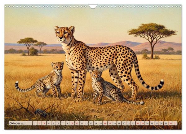 Produktbild: Afrikas Tiere wie aus alten B&uuml;chern (Wandkalender 2027 DIN A3 quer), CALVENDO Monatskalender