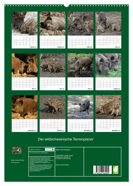 Produktbild: Der wildschweinische Terminplaner (hochwertiger Premium Wandkalender 2026 DIN A2 hoch), Kunstdruck in Hochglanz