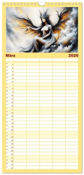 Produktbild: Familienplaner 2026 - Die Magie der Natur Monatsk&ouml;niginnen mit 5 Spalten (Wandkalender, 21 x 45 cm) CALVENDO