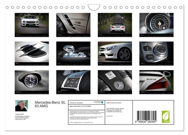 Produktbild: Mercedes-Benz SL 63 AMG (Wandkalender 2026 DIN A4 quer), CALVENDO Monatskalender