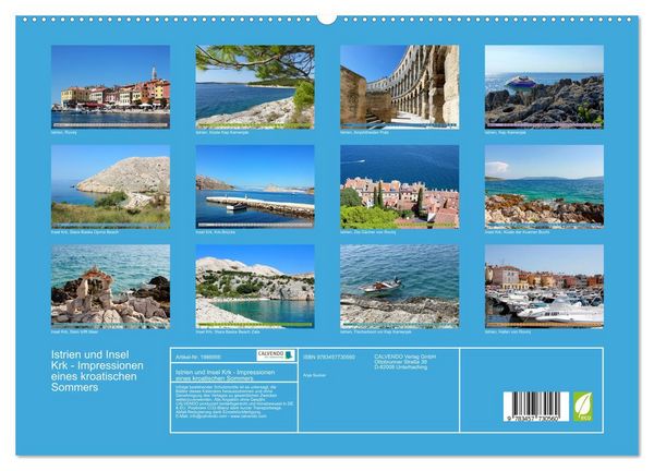 Produktbild: Istrien und Insel Krk - Impressionen eines kroatischen Sommers (hochwertiger Premium Wandkalender 2026 DIN A2 quer), Kunstdruck in Hochglanz