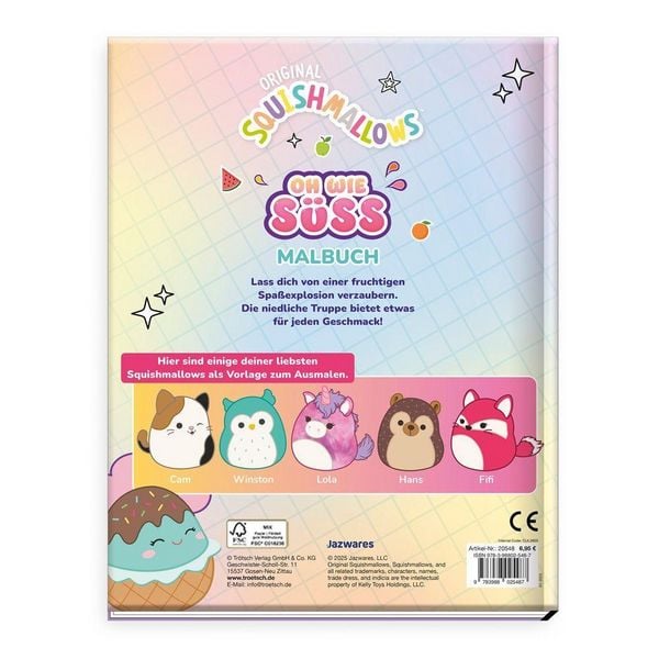 Produktbild: TR&Ouml;TSCH - Malbuch Original Squishmallows Oh wie s&uuml;ss Malbuch| Ab 3 Jahren