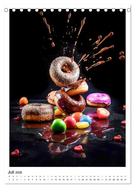 Produktbild: Donuts f&uuml;r Gourmets (Tischkalender 2026 DIN A5 hoch), CALVENDO Monatskalender