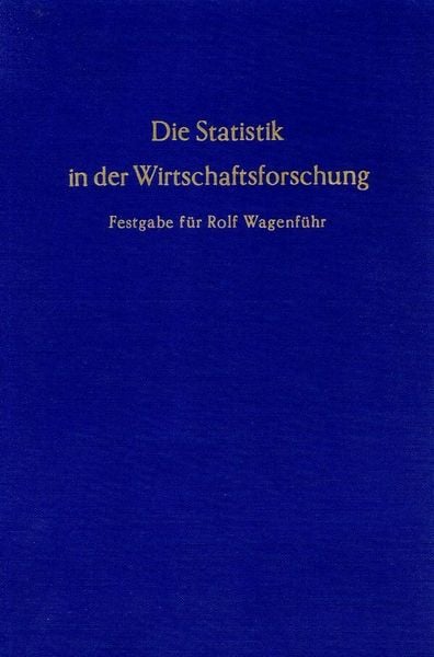 Produktbild: Die Statistik in der Wirtschaftsforschung.