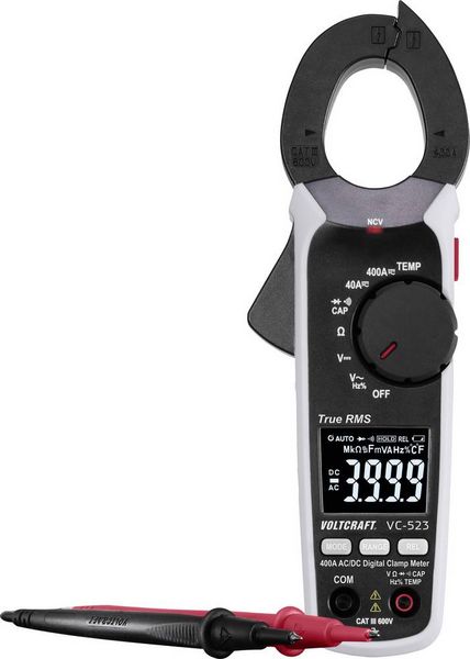 Produktbild: VOLTCRAFT VC-523 Stromzange digital CAT III 600V Anzeige (Counts): 4000