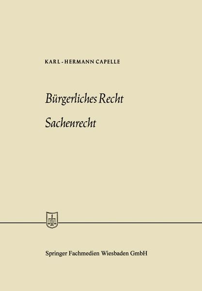 Produktbild: B&uuml;rgerliches Recht Sachenrecht