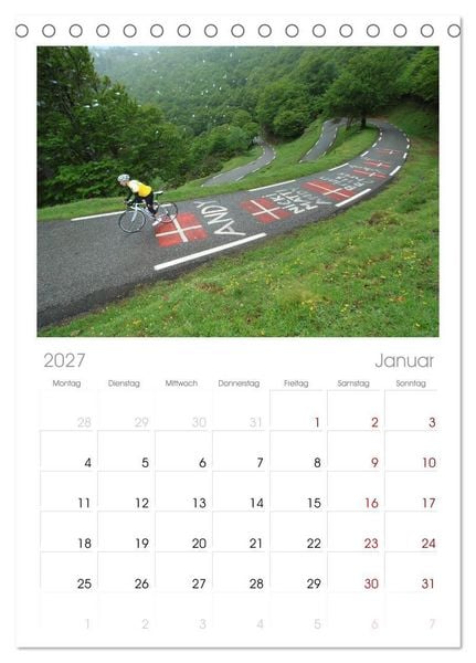 Produktbild: Tischplaner 2027 - Pyren&auml;enp&auml;sse mit dem Rennrad 2027 (A5 Tischkalender zum Aufstellen) CALVENDO